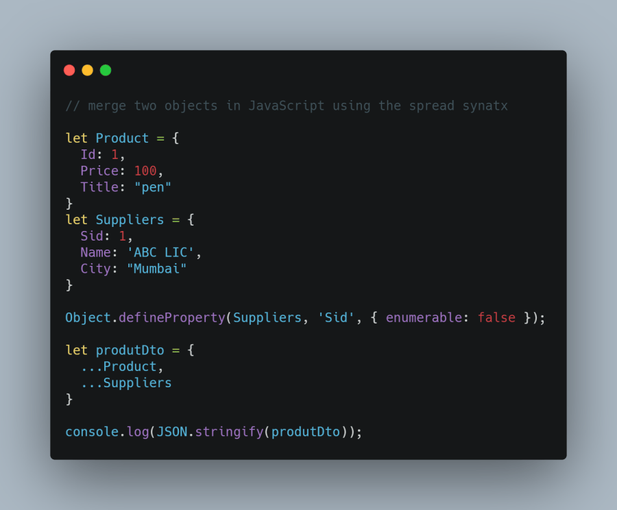 Using Spread Syntax to Merge Objects in JavaScript – Dhananjay Kumar